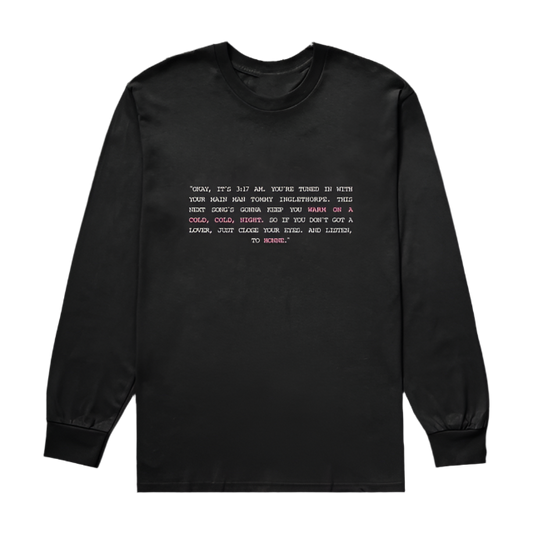 HONNE x WOACN Long Sleeve Black Tee-Shirt