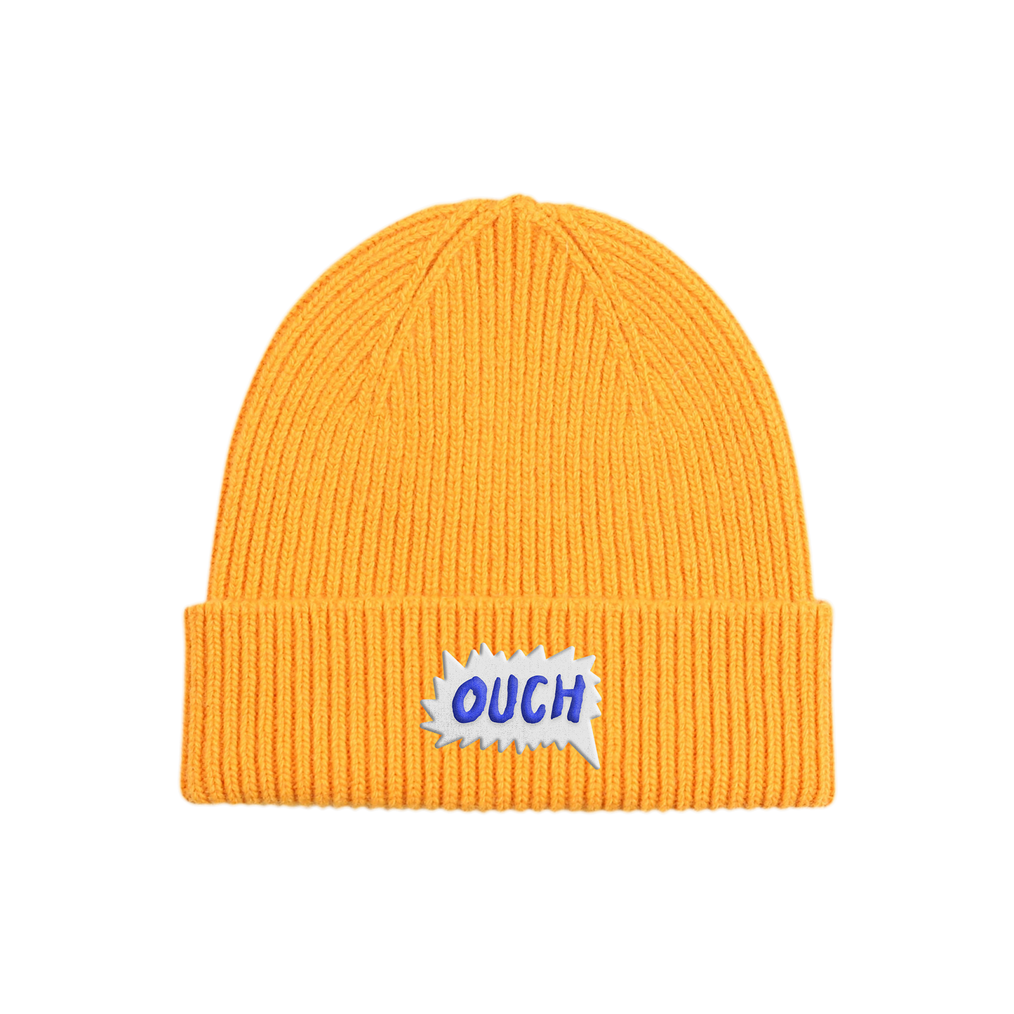 Yellow Embroidered OUCH Beanie