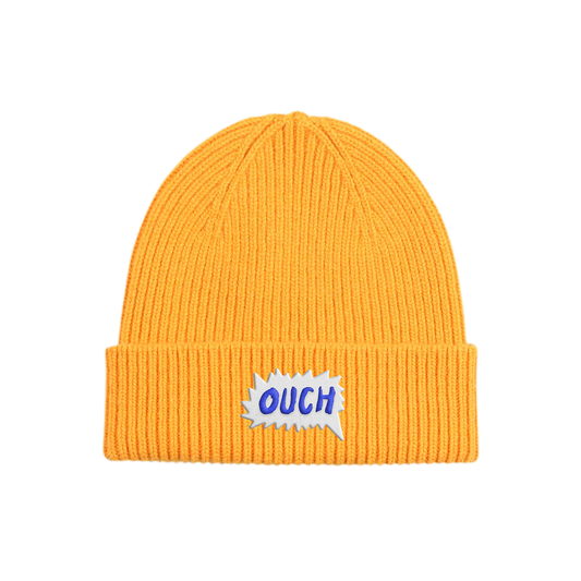 Yellow Embroidered OUCH Beanie