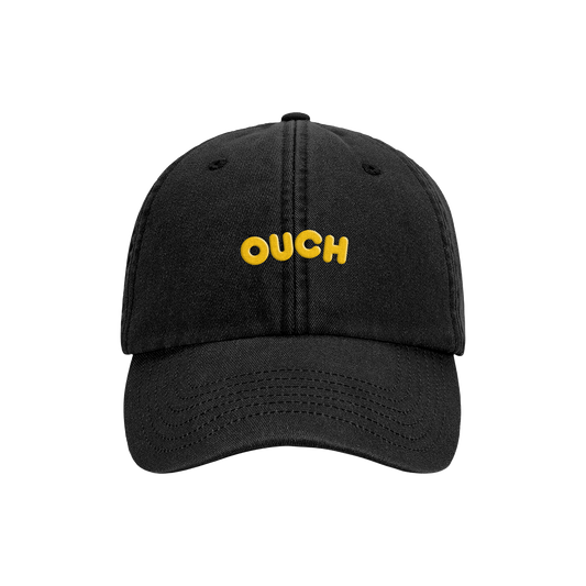 Black Embroidered OUCH Baseball Cap